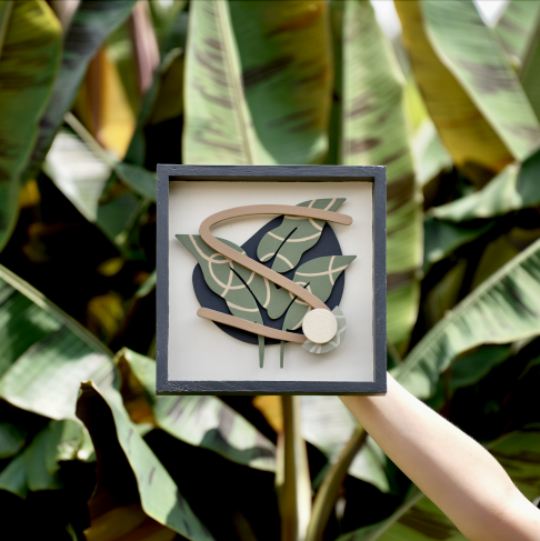 Tardezinha no Bayou by Bruna Pétalla | <p>Art Piece Details</p><p>- Assemblage of 4 laser-cut birchwood pieces (1/8" thick) on a wood panel Tardezinha no Bayou