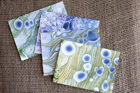 Marbled Note Cards / geodes