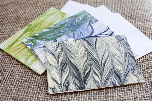 Marbled Note Cards / shale