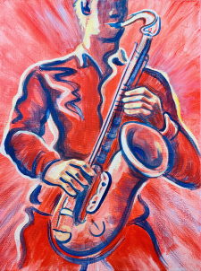 Red Hot and Blue Saxophonist / Main Image