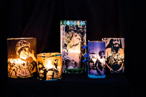 Candles- hand printed Photo Fabric