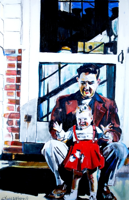 "Louisiana Father with Daughter in Red Dress"