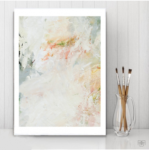 Bloom - Archival Print of Original Mixed Media Abstract Painting on Watercolor Paper