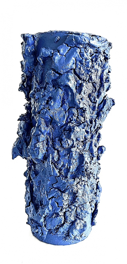 "TEXTURE FLOWER VASE"-BLUE