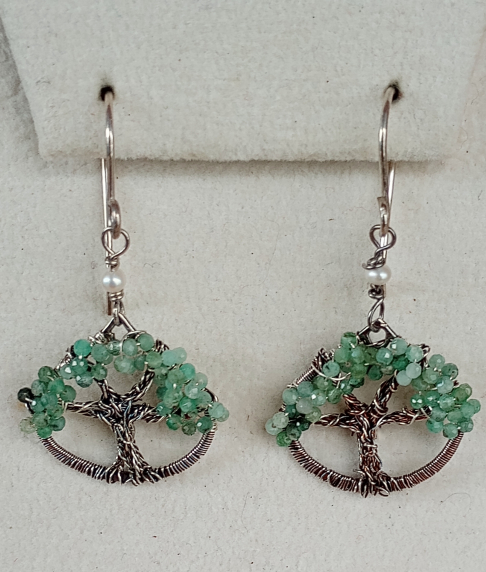 Live Oak Earrings - Emerald