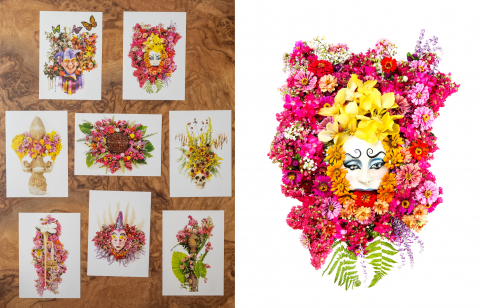 New Orleans Bouquet Postcard series of 8 at 5x7