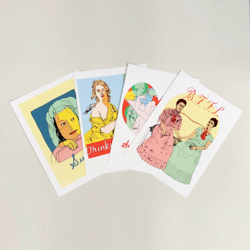 4 - Postcard Pack! - Full Color Cards From Art History Coloring Book