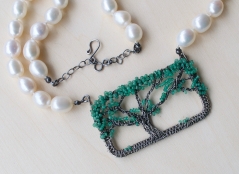 Oak Tree Necklace - Emerald