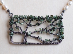 Oak Tree Necklace -- Tourmaline