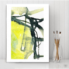 Flourish No.1 - Six Piece Collection - Archival Print of Original Mixed Media on Watercolor Paper
