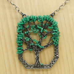 Oak Tree Necklace - Emerald