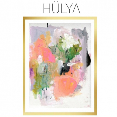 Hulya - Archival Print of Mixed Media Abstract on Watercolor Paper