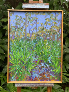 Palmetto Study 5/2021 (Original Oil Painting, Framed)