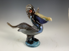 Brown Pelican Glass Sculpture