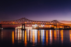 Baton Rouge Bridge at Sunset
