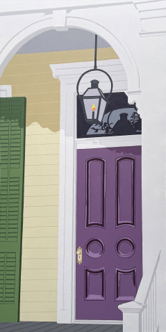Porch with Purple Door