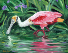 Bayou Rosate Spoonbill - bird lovers art