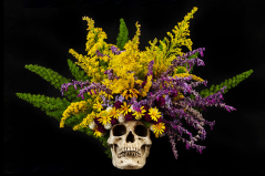 Mardi Gras Jester Skull Bouquet - Black