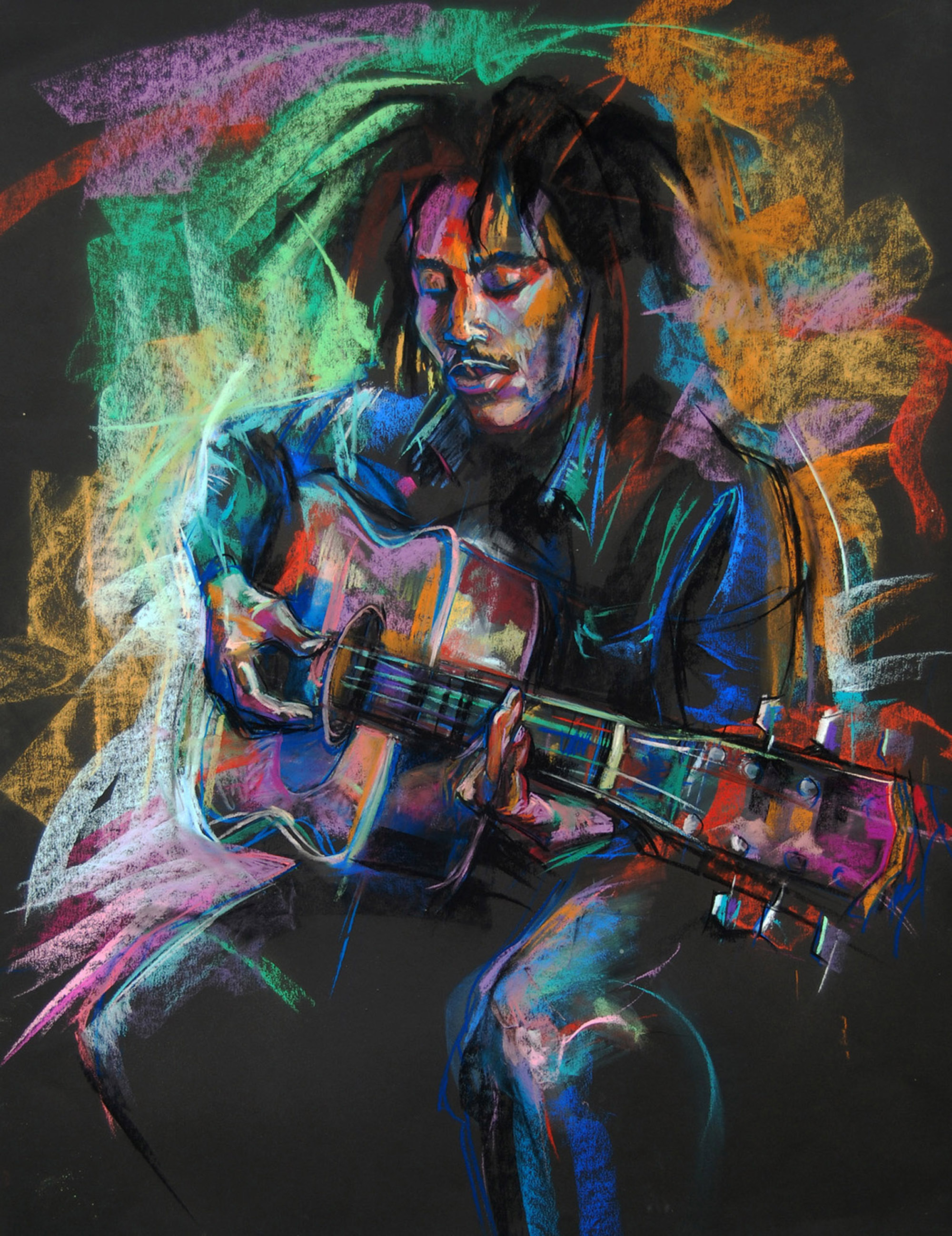 Pencil Drawing - Bob Marley - Iron Lion Zion - A3 Size Poster Print - Evil  Eye Art
