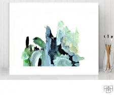 House on a Hill - Archival Print of Original Acrylic Painting on Watercolor Paper / Main Image