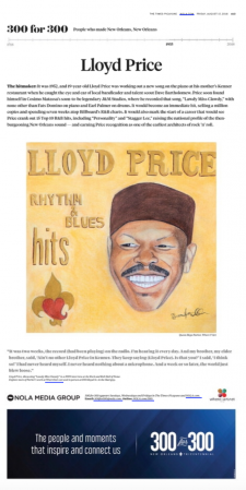 Lloyd Price / Nola.com article