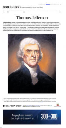 Thomas Jefferson / article from Nola.com
