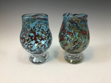 Pale Silver Blue and Red Tumbler