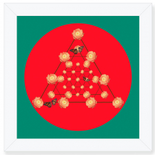 Ranaculus Nexus Red and Teal Framed Print / Main Image