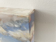 Cloud Exhale corner detail to show gallery wrapped canvas