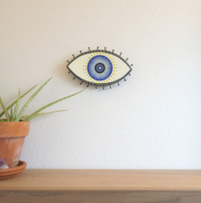 Evil Eye Talisman_Small_Navy and Black_In Room