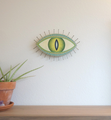 Evil Eye Talisman_Medium Green Cat Eye_In Room