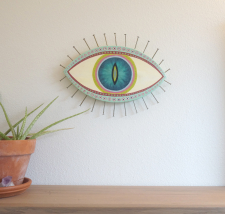 Evil Eye Talisman_Large Multicolor Cat Eye_In Room