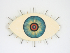 Evil Eye Talisman | Teal and Lime Green - Medium / Main Image