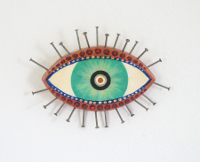 Evil Eye Talisman | Copper and Aqua - Small / Main Image