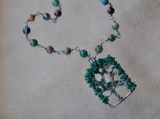 Purchase Option: Oak Tree Necklace - Jade, with Sterling Silver & Jasper Chain