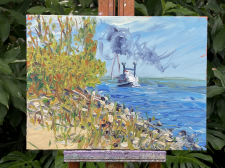 Natchez at the Industrial Canal (Original Oil Painting) / Main Image