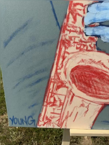close up of artist signature