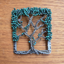 Back Yard Live Oak Brooch - Malachite / Main Image