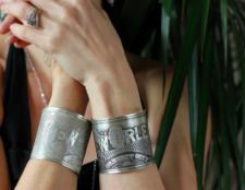 New Orleans Typeface Cuff Bracelet Silver 2