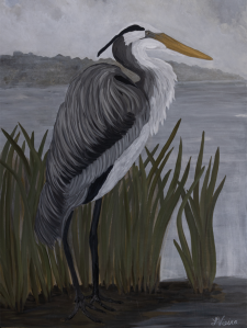Heron in the Mist Original Painting / Main Image