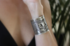 New Orleans Typeface Cuff Bracelet Silver