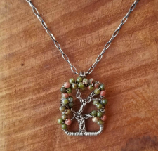 Oak Tree Necklace - Unakite / Main Image