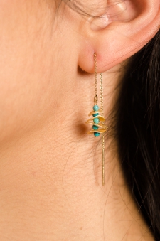 Turquoise Orbital Threader Earrings / Main Image
