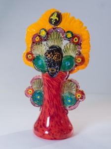 Mardi Gras Indian Vase in Orange / Main Image
